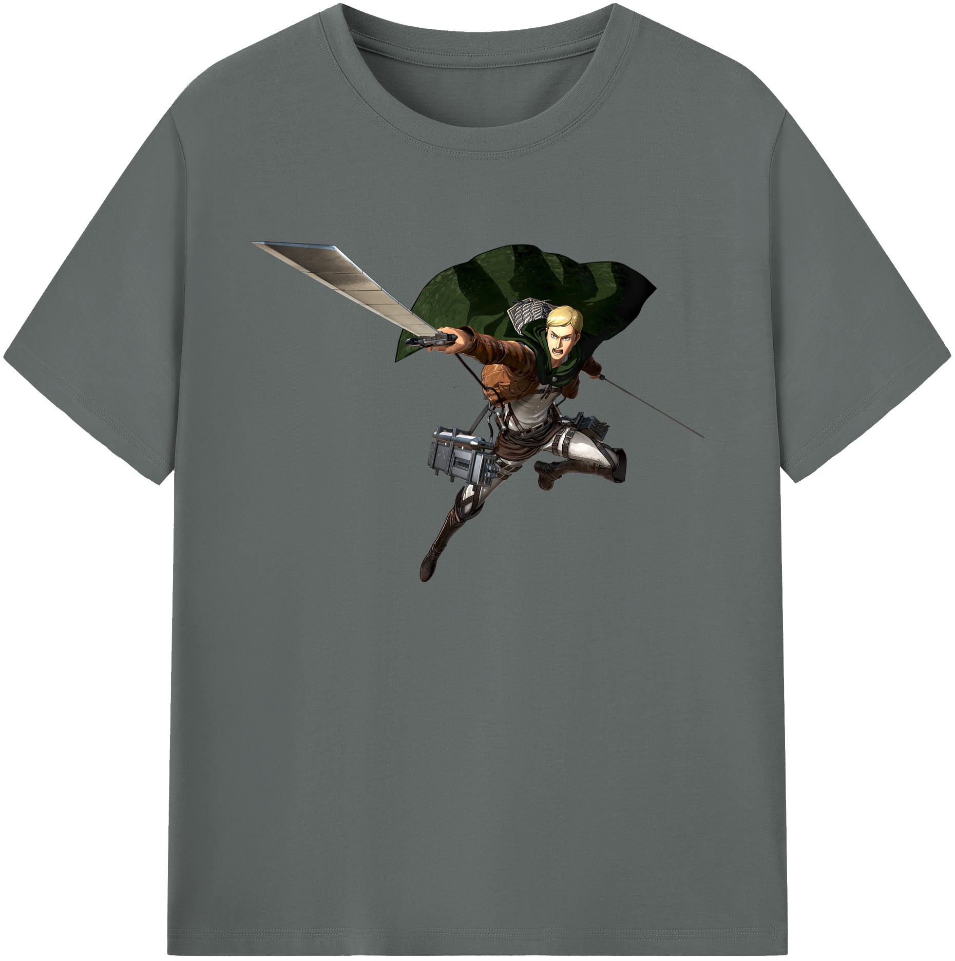 （画像用） 進撃の巨人 エルヴィン・スミス Attack on Titan Erwin Smith 綿100％ メンズ半袖Tシャツ｜肌触りやわらか＆通気性